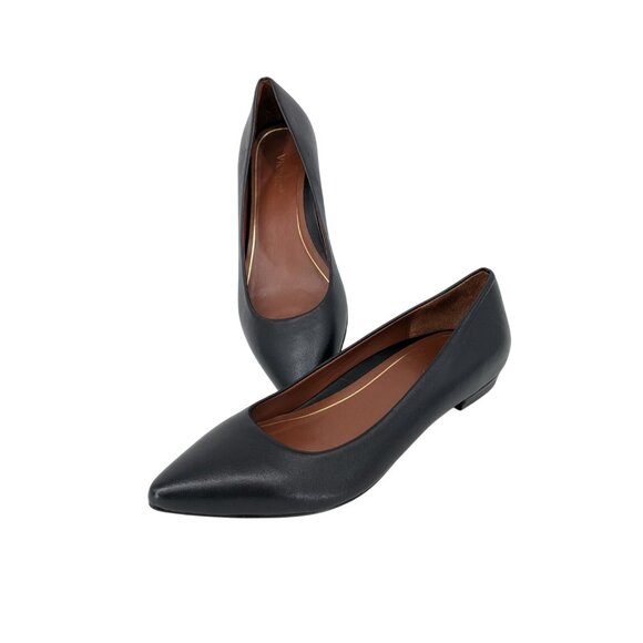 Vionic Women Leather Flats Size 8.5 Lena Pointed Toe Ballet Comfort Orthotic - Picture 1 of 12